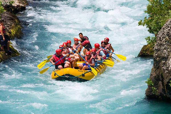 people rafting